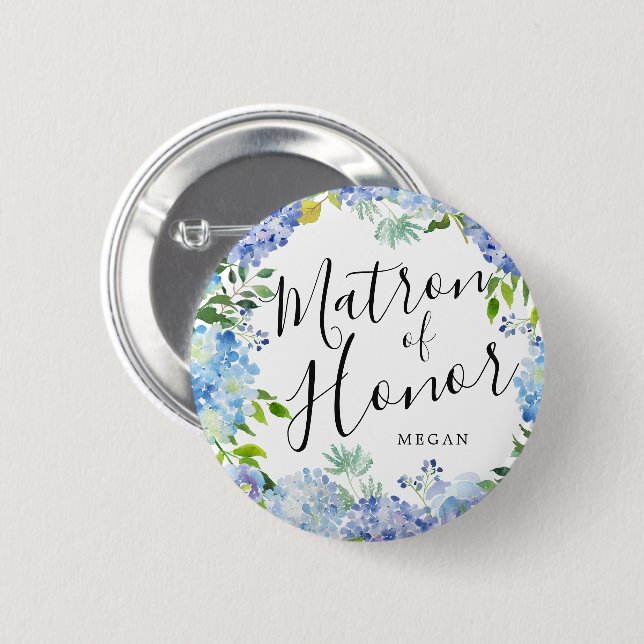 Matron of Honor Carolina Bloom Custom Wedding Button (Vorne & Hinten)