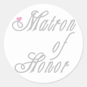Matron of Honor Classy Grays Runder Aufkleber