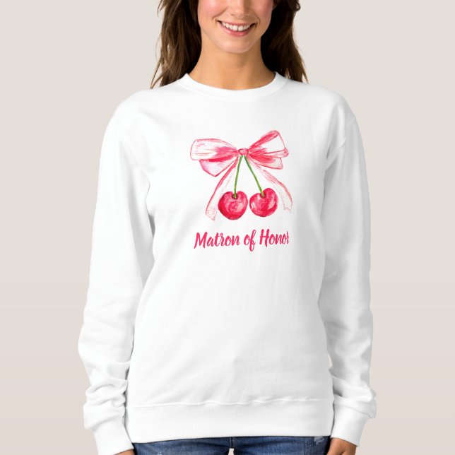 Matron of Honor Coquette Pink Bow Wedding Sweatshirt (Vorderseite)