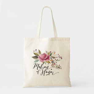 Matron of Honor Floral Budget Leinwand Tote Bag Tragetasche
