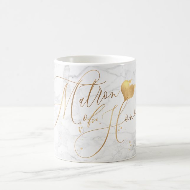 Matron of Honor/Marble+Imitate Goldene Romantische Kaffeetasse (Mittel)
