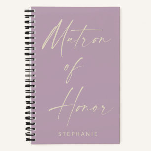 Matron of Honor Minimalistisch Lilac Personalisier Notizbuch