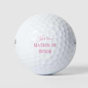 Matron of Honor Pink and White Souvenir Golfball