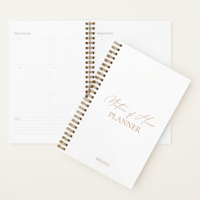 "Matron of Honor Planner" Moderne, elegante Hochze Planer (Anzeige)