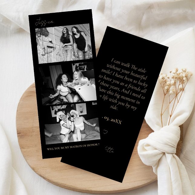 Matron of Honor Proposal Photo Strip Photo Booth  Save The Date (Von Creator hochgeladen)
