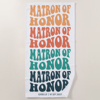 Matron of Honor Retro Pastel Gradient Strandtuch