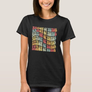Matron of Honor Retro Wedding Bridal Bachelorette T-Shirt