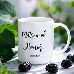 Matron of Honor Schwarz-weiß Wedding Tasse