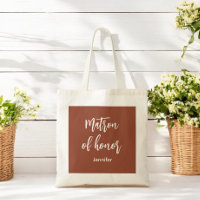 Matron of Honor Terracotta Brown Tote Bag