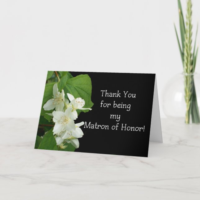 Matron of Honor Wedding Dankeschön Card Dankeskarte (Vorderseite)