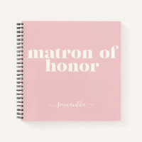 Matron of Honour Simple Modern Name Blush Pink
