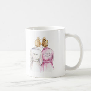Matrone der Ehre? Tassen-blonde Braut-dunkles Tasse