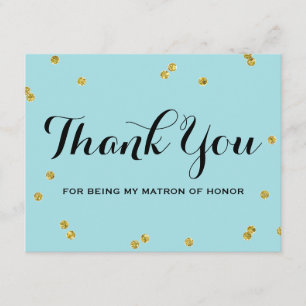 Matronen-Ehre des GoldGlitzer-Blau-  danken Ihnen Dankeskarte