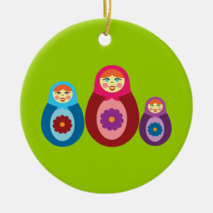 Matroschka-Puppen Keramik Ornament