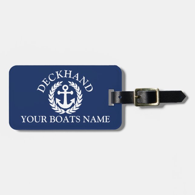 Matroseboots-Crewseeschiffsanker Gepäckanhänger (Vorderseite horizontal)