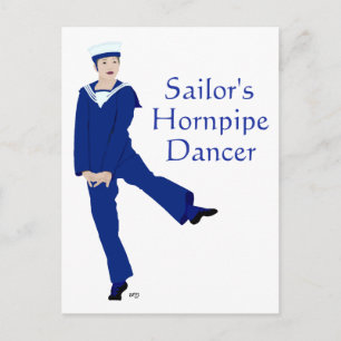 Matrosen Hornpipe Tänzer Postkarte