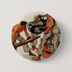 Matrosen laden die große Kanone Button