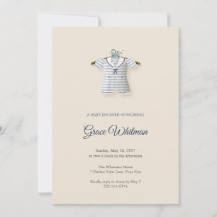 Matrosen-Streifen-Strampler-Jungen-Baby-Shower-Ein Einladung