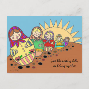 Matroshka Nesting Dolls Ukrainische Volkskunst Postkarte
