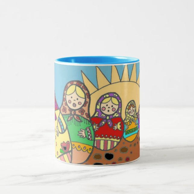 Matroshka Zweifarbige Tasse (Mittel)