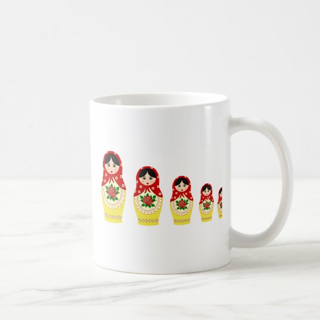 Matryoschka Puppen rot Kaffeetasse (Rechts)