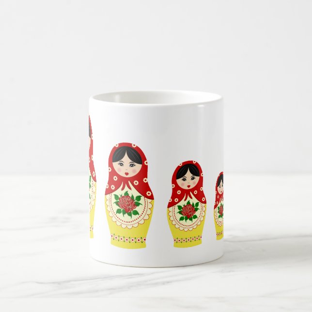 Matryoschka Puppen rot Kaffeetasse (Mittel)