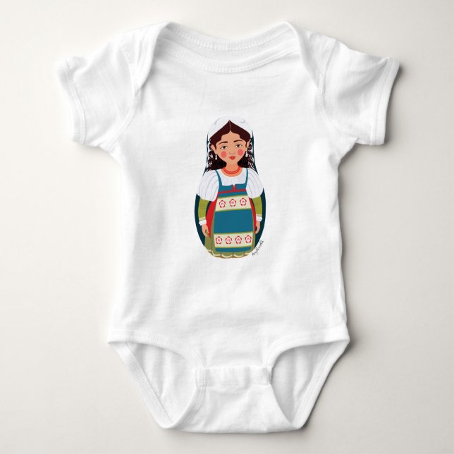 Matryoshka Baby Bodysuit Strampler (Vorderseite)