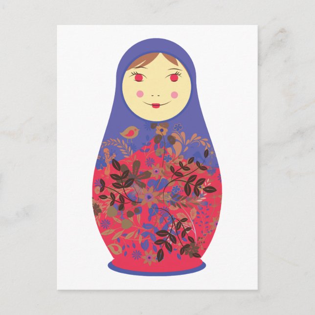 Matryoshka Doll 2 ~ Russisch / Babushka Nesting Postkarte (Vorderseite)