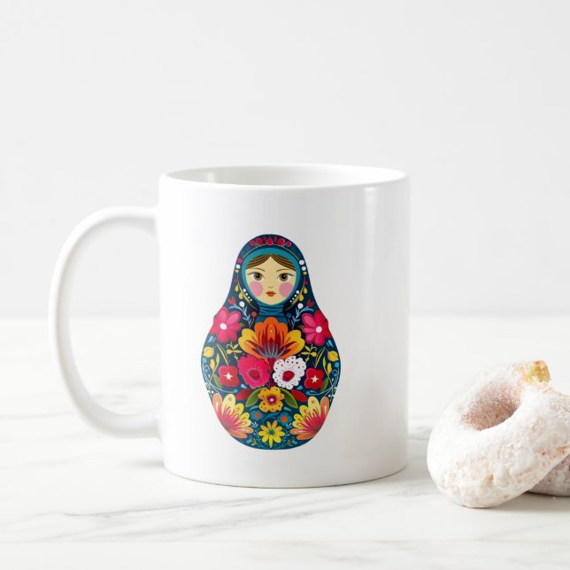 Matryoshka Doll Kaffeetasse (Mit Donut)