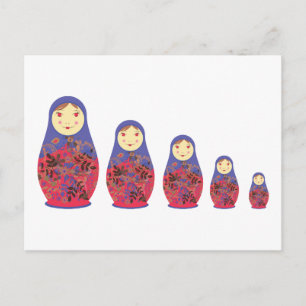 Matryoshka Doll ~ Russisch Nesting / Babushka Postkarte