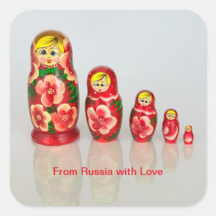 Matryoshka Dolls Quadratischer Aufkleber