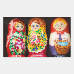 Matryoshka Dolls Rechteckiger Aufkleber