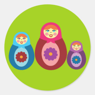 Matryoshka Dolls Runder Aufkleber