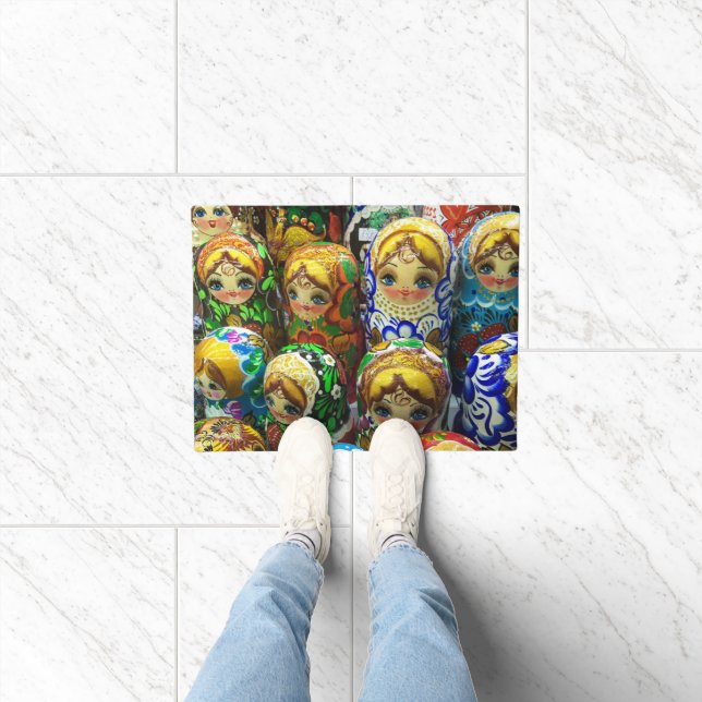 Matryoshka Dolls Souvenir Kiosk Travel Foto Fußmatte (Indoor)