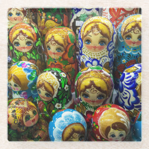 Matryoshka Dolls Souvenir Kiosk Travel Foto Glasuntersetzer