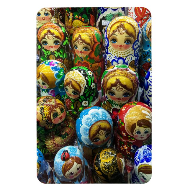 Matryoshka Dolls Souvenir Kiosk Travel Foto Magnet (Vertikal)
