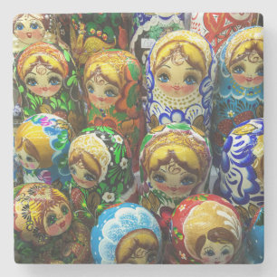Matryoshka Dolls Souvenir Kiosk Travel Foto Steinuntersetzer