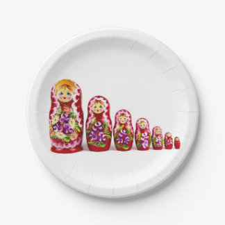 Matryoshka Holzkulturmal - Russisch Pappteller