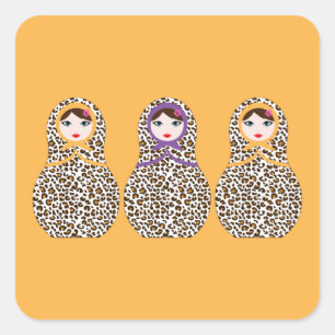 Matryoshka Missydoll Quadratischer Aufkleber