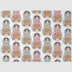 Matryoshka Nesting Doll Babushka Toy Soft Wrap Seidenpapier