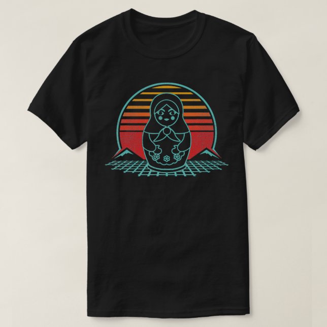 Matryoshka Nesting Doll Retro 80s Style Russian Cu T-Shirt (Design vorne)