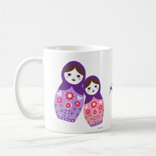 Matryoshka niedlich Russische Nestpuppen Mama Toch Kaffeetasse