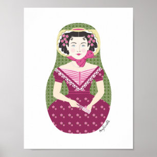 Matryoshka Poster, englische Rose Poster