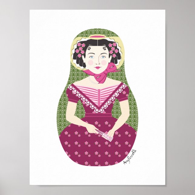 Matryoshka Poster, englische Rose Poster (Vorne)