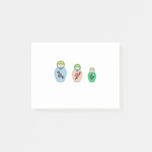 Matryoshka-Puppe Post-it Klebezettel (Vorderseite)