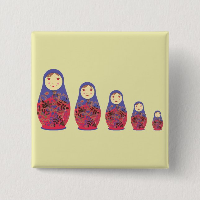 Matryoshka Puppe ~ russische Button (Vorderseite)