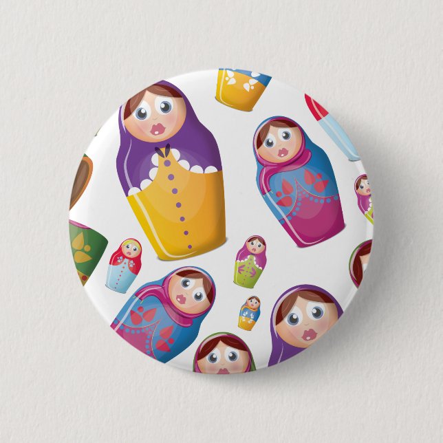 Matryoshka-Puppe - Russisches Muster für "Nested D Button (Vorderseite)