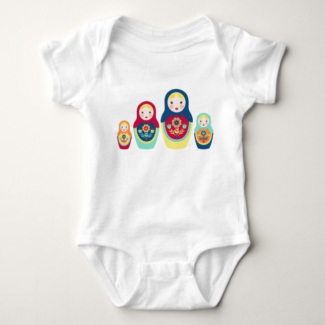 Matryoshka Puppen Baby Strampler (Vorderseite)