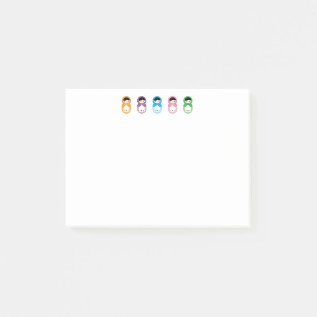 Matryoshka Puppen Post-it Klebezettel (Vorderseite)