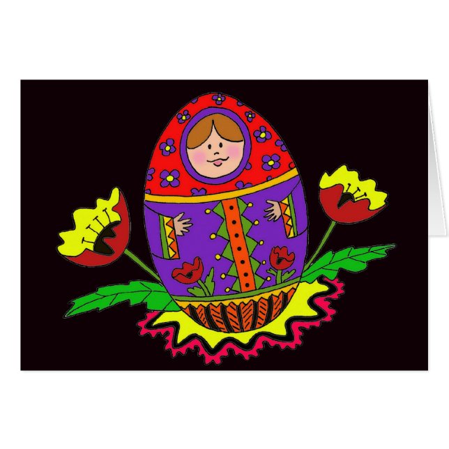 Matryoshka Pysanka Ukrainer-Volkskunst (Vorderseite (Horizontal))